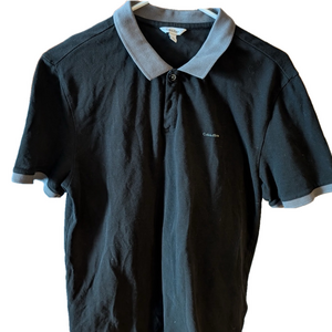 Calvin Kline black and gray polo Sz S